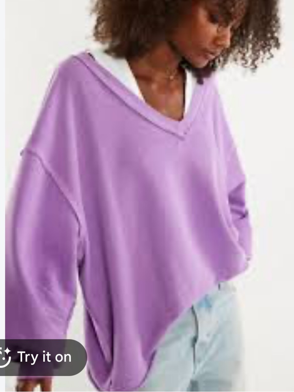 Free People womans Lavender tie back oversized sweater size L
